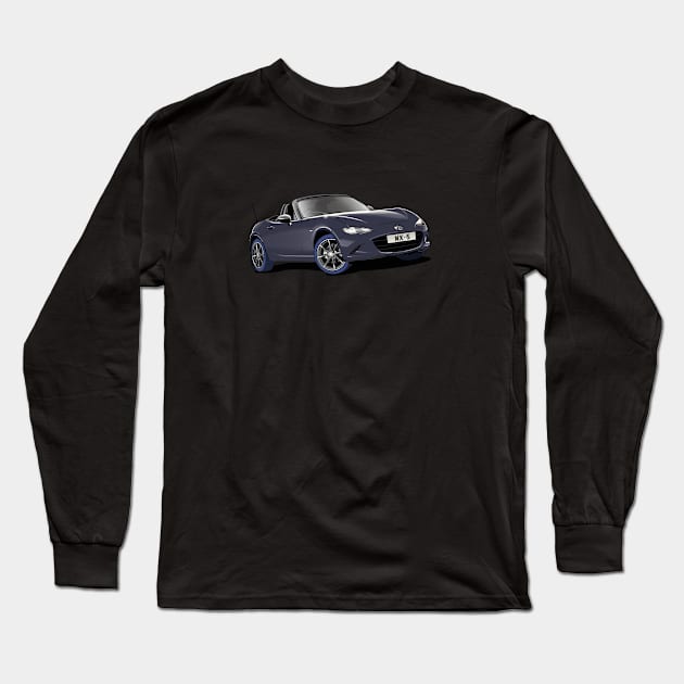 Mazda MX-5 Mark IV in black Long Sleeve T-Shirt by Webazoot